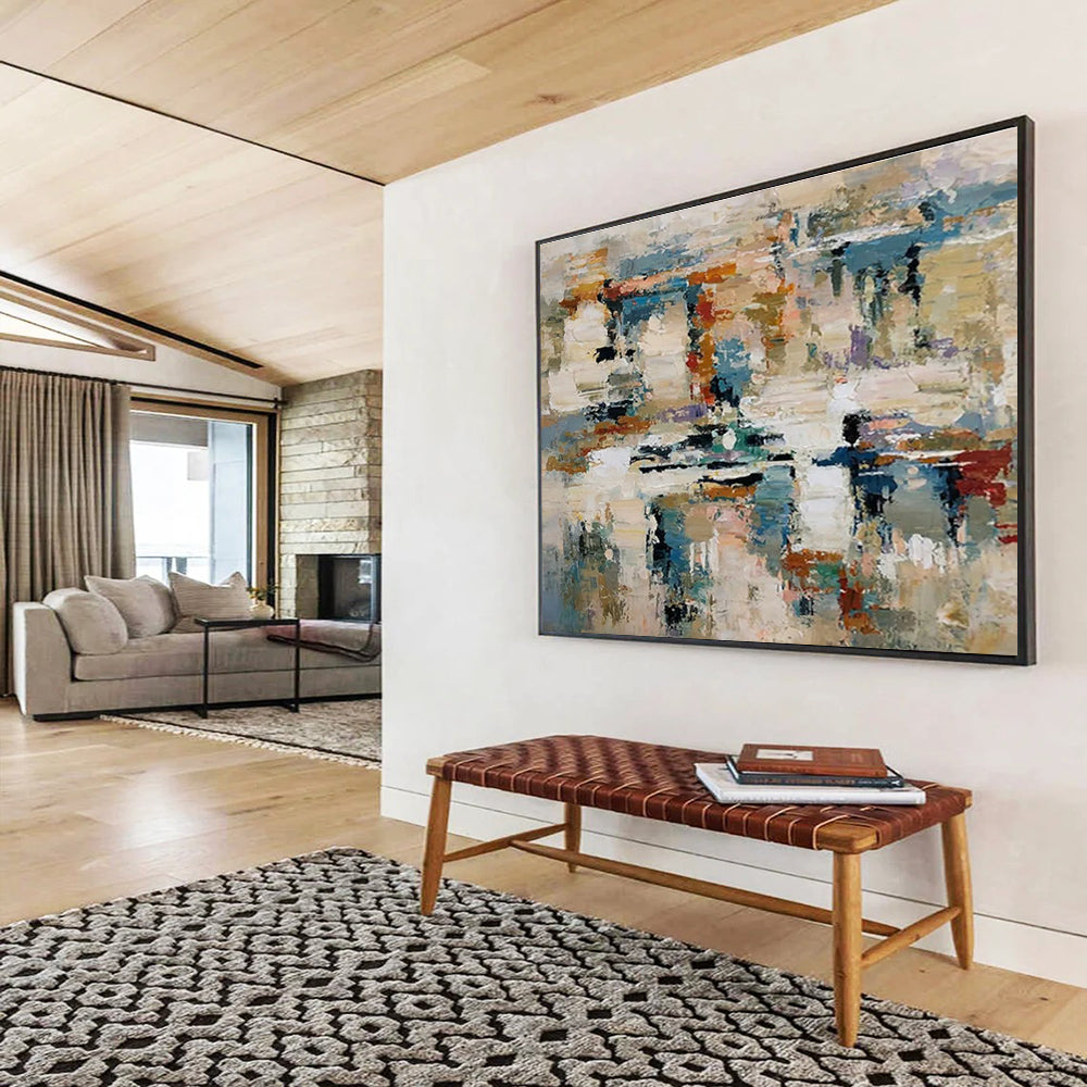 Hand-Painted Multicolor Textured Abstract Art HPS172