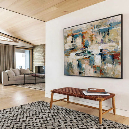 Hand-Painted Multicolor Textured Abstract Art HPS172