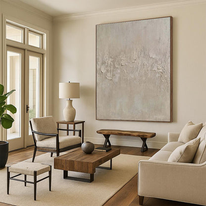 Minimalist Canvas Art Beige Textured Abstract Art PT784