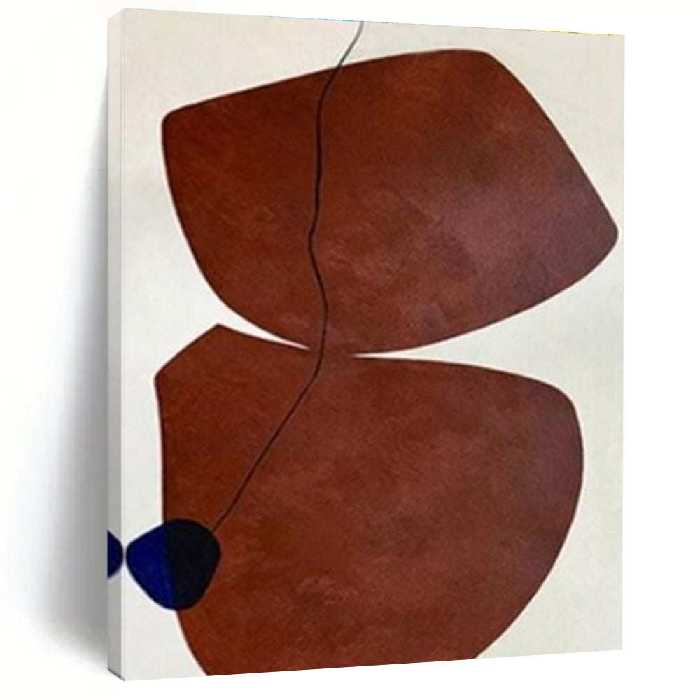 Unique Abstract Art Brown and Blue Organic Abstract Art PT689