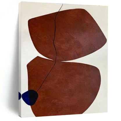 Unique Abstract Art Brown and Blue Organic Abstract Art PT689