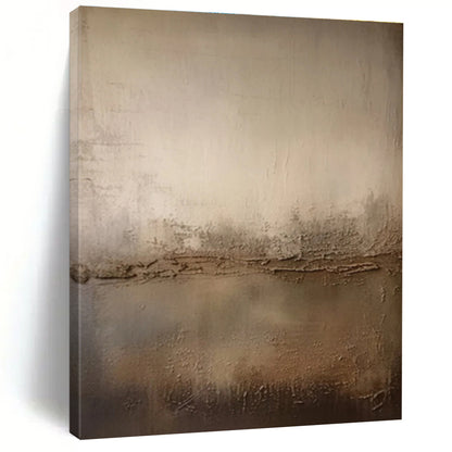 Cool Abstract Paintings Beige, Brown, and Gray Textured Abstract Landscape Art DPS473