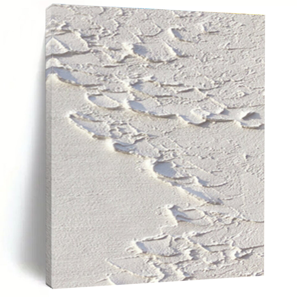 Hand-Painted White Textured Abstract Minimalist Art PT482