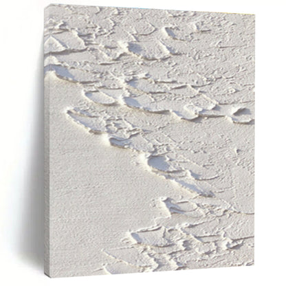 Hand-Painted White Textured Abstract Minimalist Art PT482