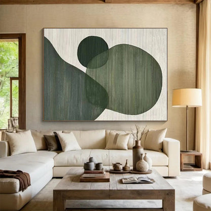 48x60 Green Minimalist Geometric Abstract Canvas Art PT334