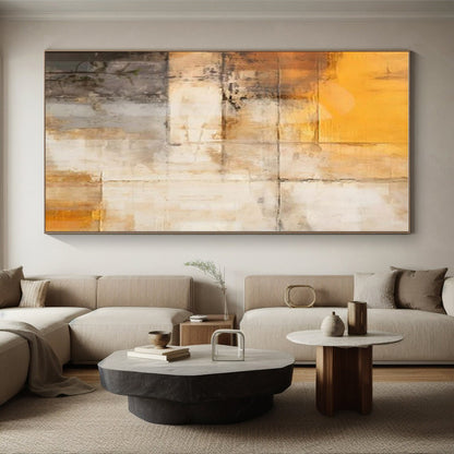 Acrylic Modern Art Paintings Orange, Gray, and White Abstract Art PT670