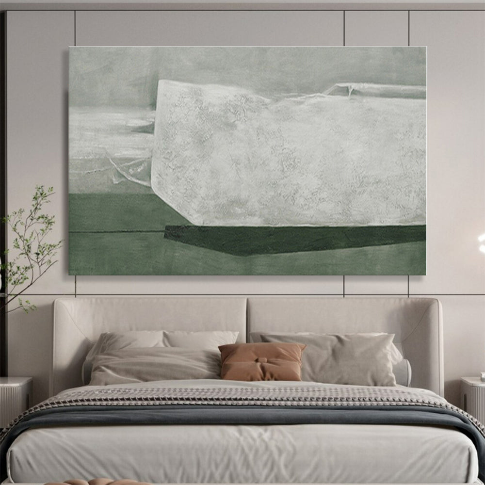 Unique Abstract Art Gray & White Minimalist Abstract Painting On Canvas HPS123