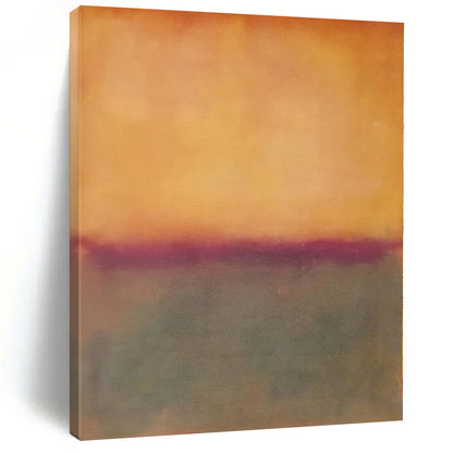 Hand-Painted Orange & Gray Color Field Abstract Painting On Canvas PT101