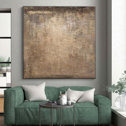 Huge Size Brown Abstract Textured Composition, Oversized Abstract Wall Art PT533