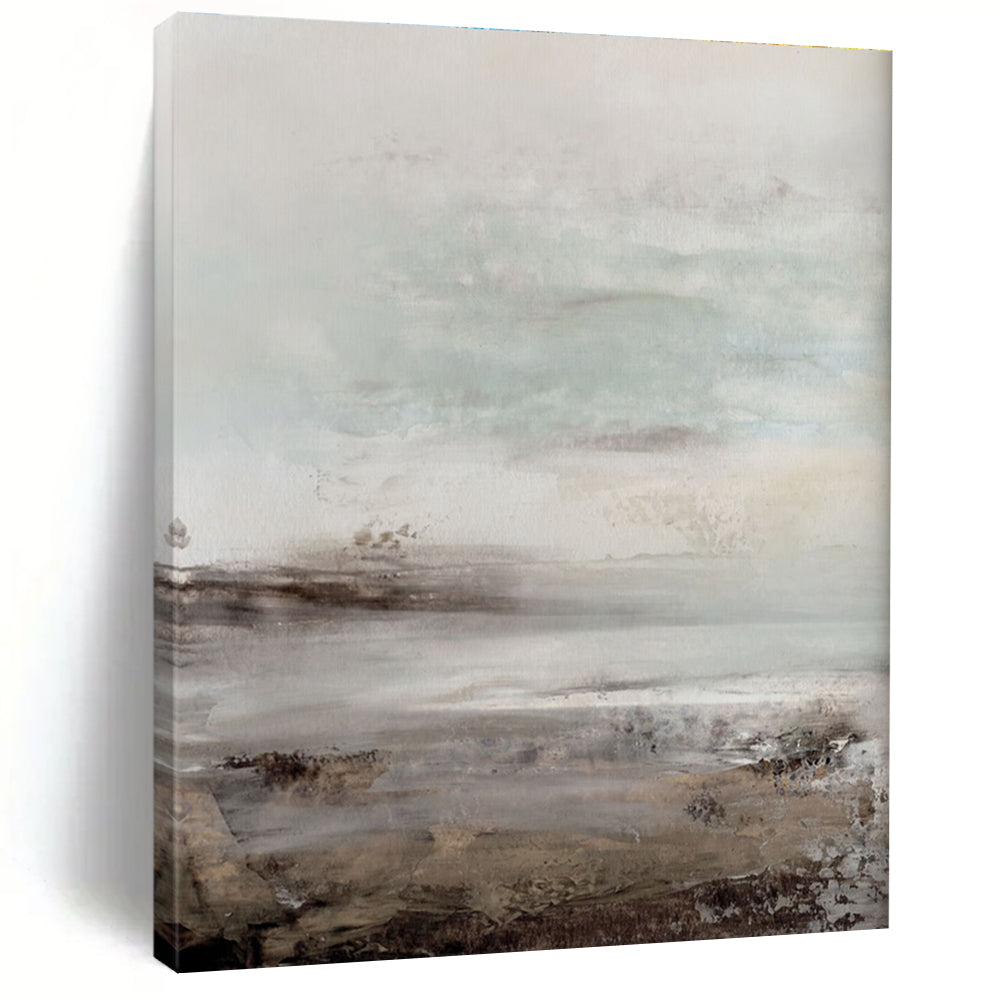 Large Size Beige, Grey, and Brown Abstract Landscape Textures Art PT237