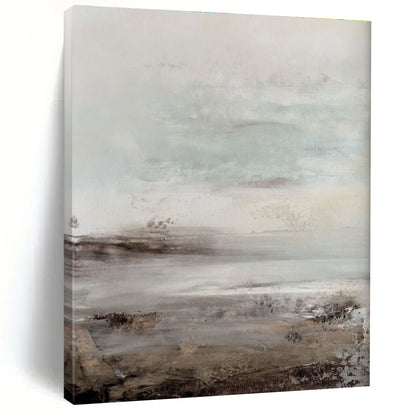 Large Size Beige, Grey, and Brown Abstract Landscape Textures Art PT237