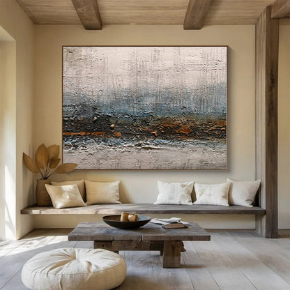Hand Painted Art Neutral Tones Textured Landscape Abstract Painting On Canvas HPS095