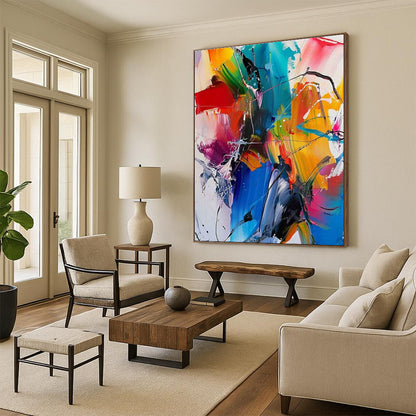 Large Size Multicolor Energetic Abstract Art PT365