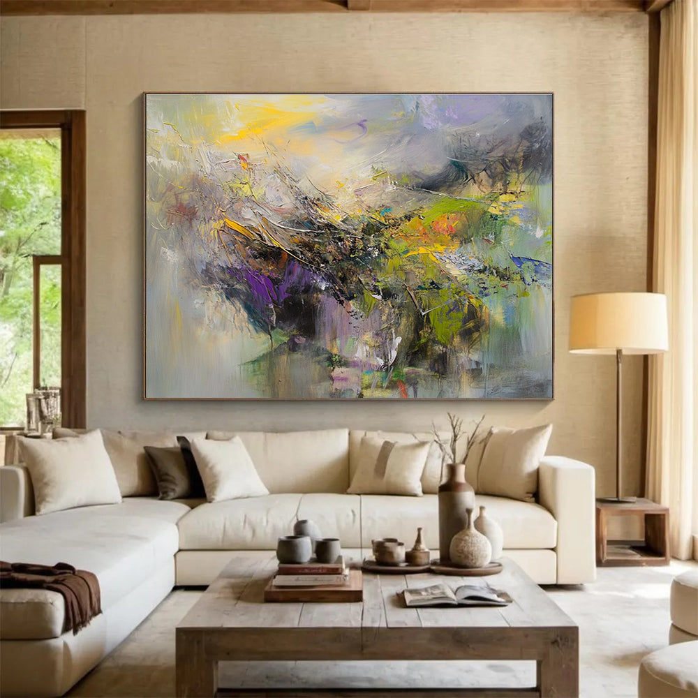 Oversized Abstract Wall Art Colorful Impressionistic Landscape HPS307