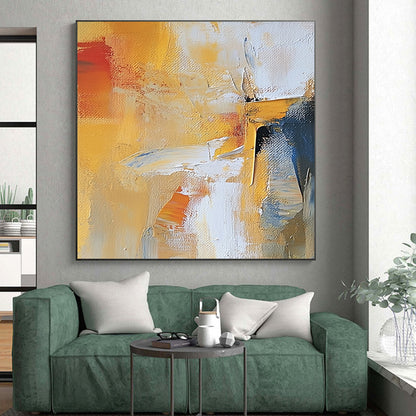 Yellow Orange White Blue Black Abstract Art PT148