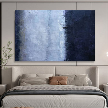 Unique Abstract Art Gray & Blue Textured Minimalist Piece HPS146