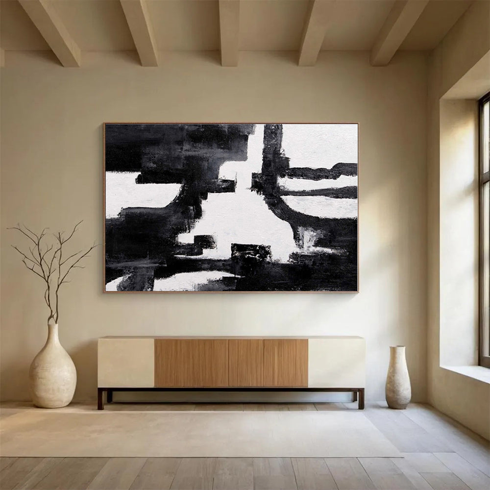 Cool Abstract Paintings Monochrome Architectural Abstract On Canvas HPS015