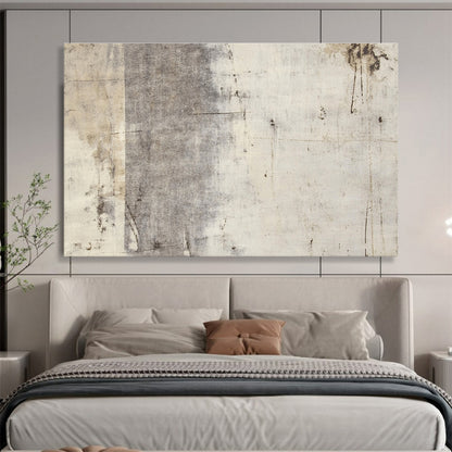 Minimalist Canvas Art Gray & Beige Textured Abstract Painting HPS256