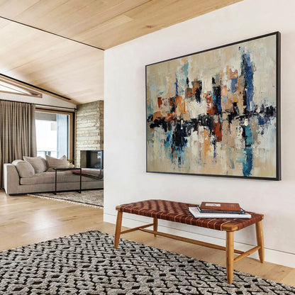 Paintings For House Multicolor Abstract Cityscape with Reflection HPS310