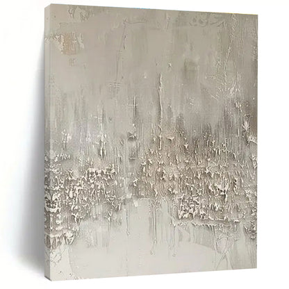 Minimalist Canvas Art - Monochrome Gray Textured Abstract Art with Intricate Details PT596