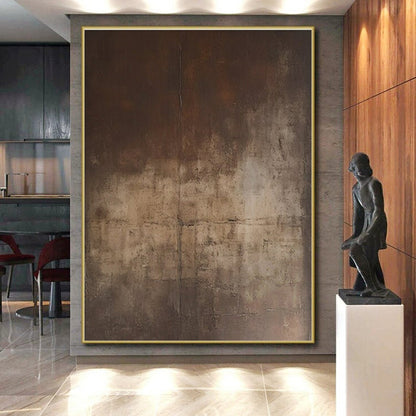 Hand Painting Brown Textured Abstract Art PT760