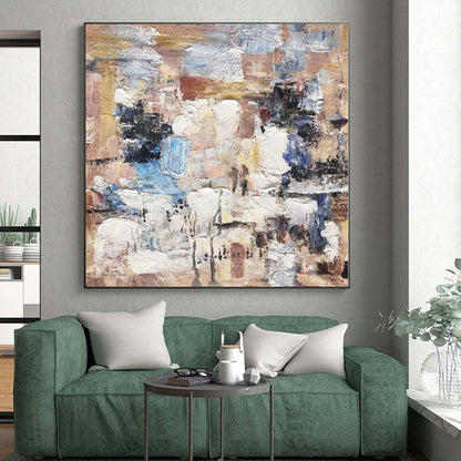 Hand-Painted Multicolor Textured Abstract Painting On Canvas PT061