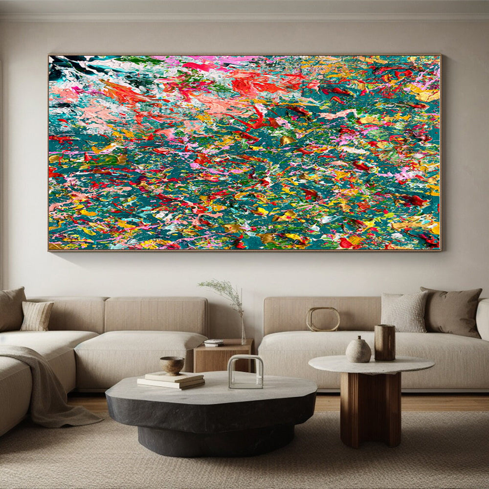 Oversized Abstract Wall Art Colorful Floral Abstract Art PT723