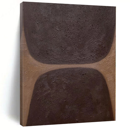 Hand Painting Brown & Beige Geometric Abstract Painting On Canvas PT032