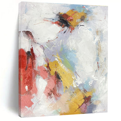 Oversized Abstract Wall Art Multicolor Textured Abstract Art PT389