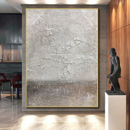 48x60 Gray & Brown Textured Abstract Painting On Canvas PT076