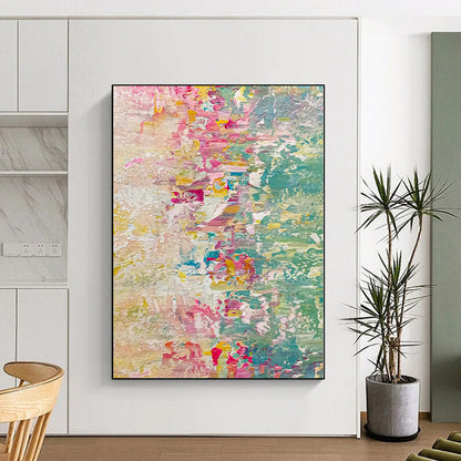 Hand Painted Art Multicolor Textured Abstract Painting On Canvas PT109