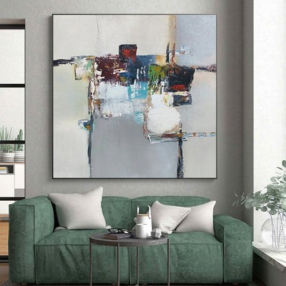 Modern Art Acrylic Multicolor Geometric Abstract Art for House PT510