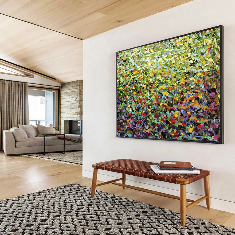 Huge Size Multicolor Abstract Impressionist Floral Art HPS413