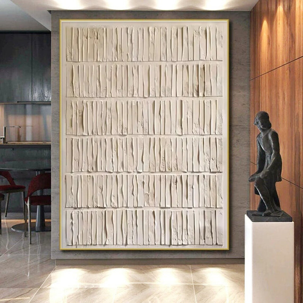 Minimalist Canvas Art Beige Textured Abstract Art PT819