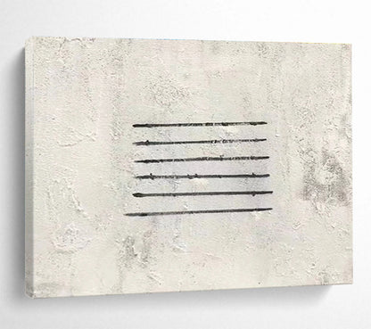 Cool Abstract Paintings Black & White Linear Minimalist Art HPS230