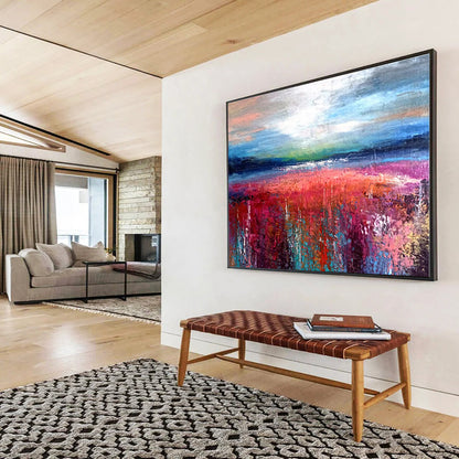 Large Contemporary Wall Art Colorful Landscape Abstract On Canvas HPS008
