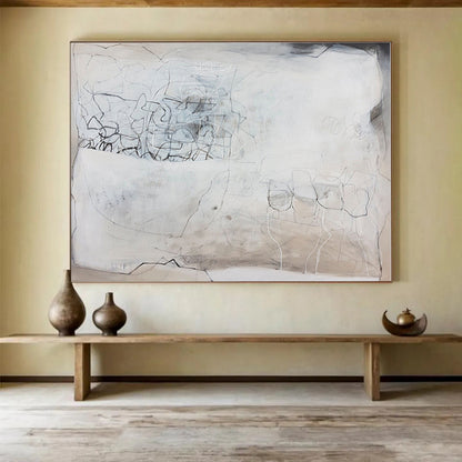 Cool Abstract Paintings Monochrome Line Art Abstract On Canvas HPS025