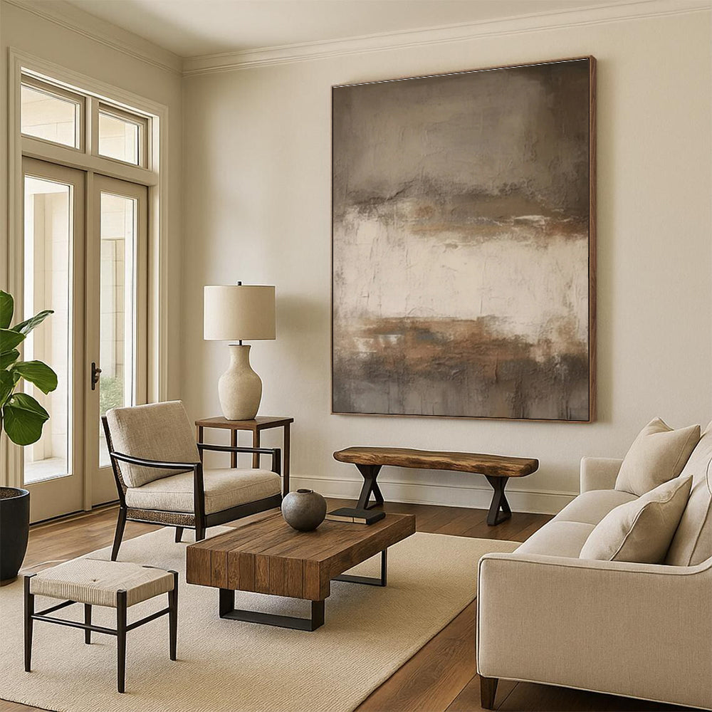 Large Size - Earthy Tones Textured Abstract Art PT565