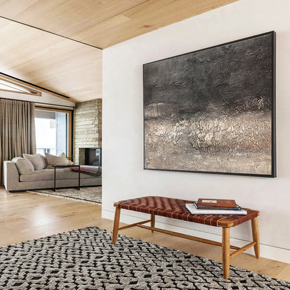 Oversized Abstract Wall Art Gray and Beige Textured Abstract Art HPS377