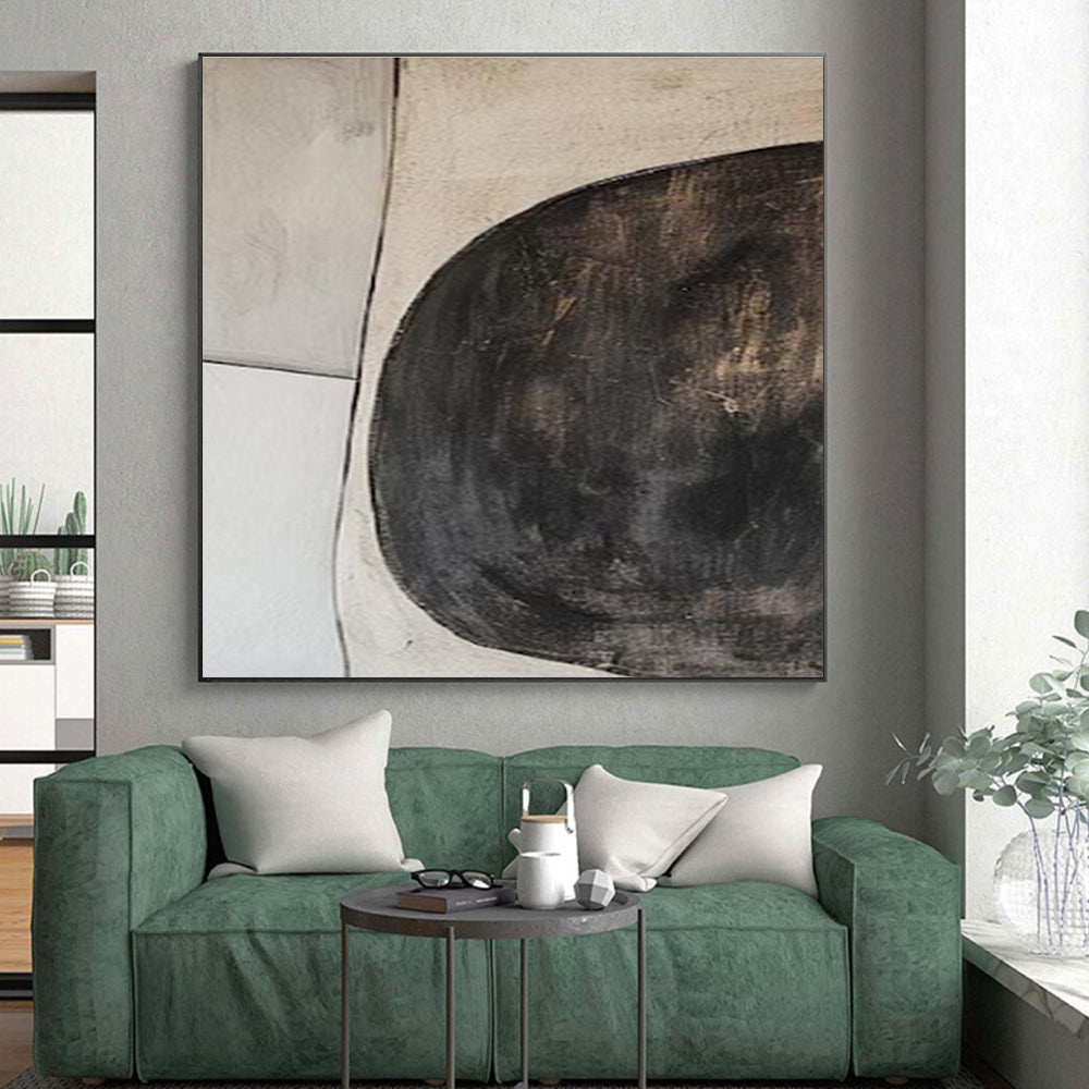 Unique Abstract Art Black and White Circular Abstract Art PT673