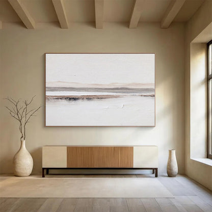 Large Contemporary Wall Art Beige & Gray Textured Abstract Art HPS158