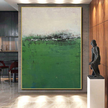 Acrylic Modern Art Paintings Green Textured Landscape Abstract Painting On Canvas PT046