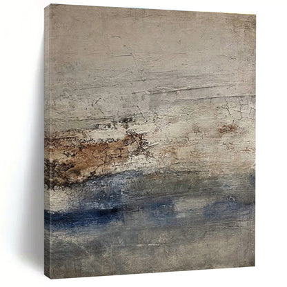 Hand-Painted Gray, Brown, and Blue Textured Abstract Art, Acrylic Modern Art Painting PT321