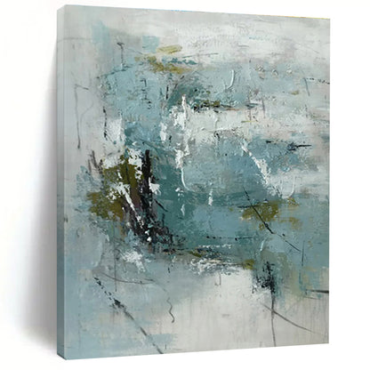 Acrylic Modern Art Paintings Blue Gray Green Abstract Art PT422