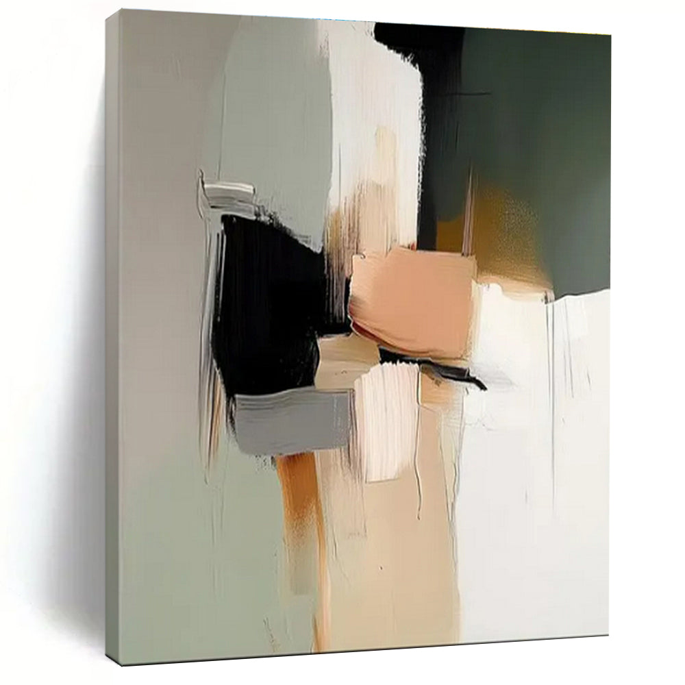 Hand-Painted Neutral Tones Geometric Shapes Abstract Art PT622