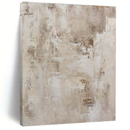 Hand Painted Art Beige and Gray Textured Abstract Piece, Modern Art Acrylic PT329
