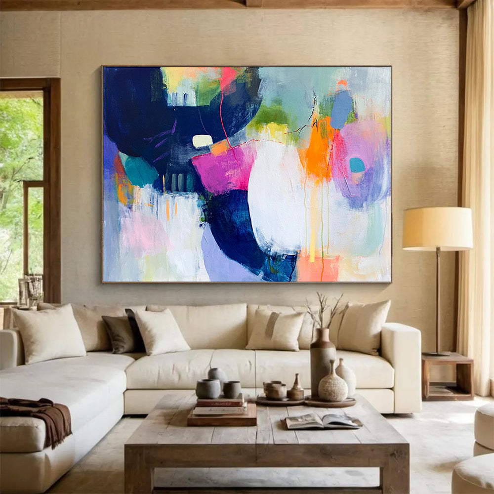 Large Painting In Living Room Multicolor Abstract Emotional Expression Art HPS315