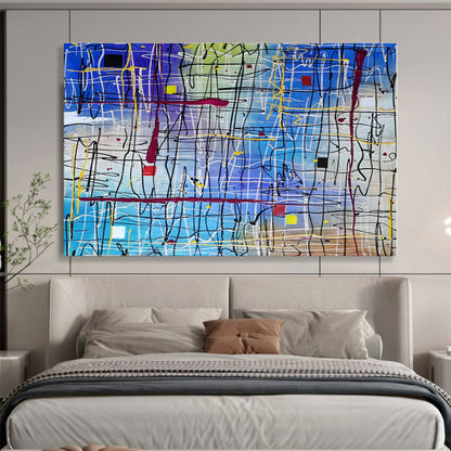 Oversized Abstract Wall Art Colorful Linear Abstract Art HPS150