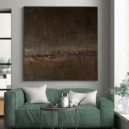 Huge Size Dark Brown Textured Abstract Art, Acrylic Modern Art Painting PT314