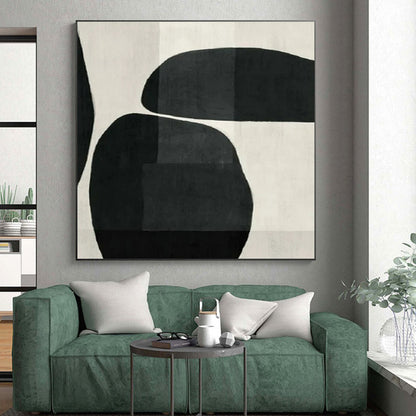Oversized Abstract Wall Art Black and White Geometric Abstract Art PT779